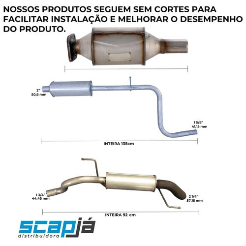 Kit Catalisador + Abafador + Esportivo Palio 1.0 16v 2000 02