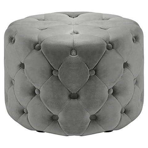 Warmiehomy Deep Buttoned Velvet Ottoman Stool Cover