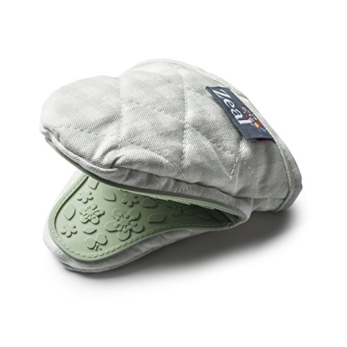 Zeal Silicone & Cotton Mini Mitt Pot Holder Gingham, Cotton, Sage Green, 17.5 x 13.5 x 2.5 cm, V124G