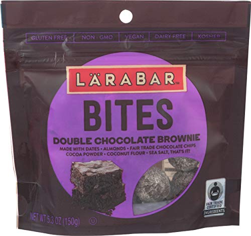 Larabar Bites, Gluten Free, Double Chocolate Brownie, 5.3 oz Pouch, Gluten Free Snacks, Chocolate Snacks