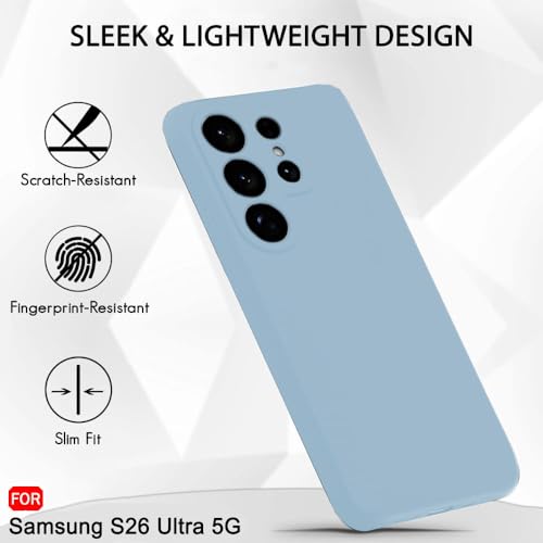 Image of TheGiftKart for Samsung S26 Ultra Case, Liquid Silicone Cover, Soft Micro-Fibre Lining Inside, Raised Edges for Camera & Screen Protection, Shockproof Galaxy S26 Ultra Back Cover (Silicone, Blue)