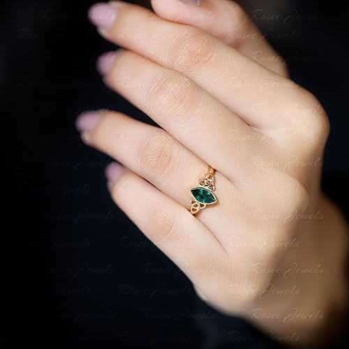 Certified Lab Grown Emerald Promise Ring, AAAA Quality, Emerald Celtic Knot Ring (Ready to Gift)4