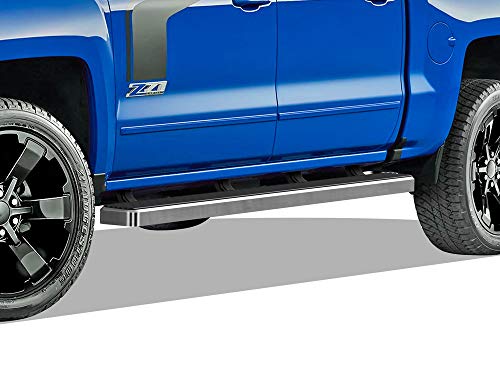 APS iBoard Running Boards 5 inches Custom Fit 2007-2018 Chevy Silverado Sierra & 2019 2500 HD 3500 HD Crew Cab (Exclude 07 Classic)(Include 19 1500 LD) (Nerf Bars Side Steps Side Bars)