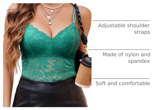 Image of Avidlove Lace Bralette for Women V Neck Camisole Lingerie Spaghetti Strap Tube Slim Tank Top