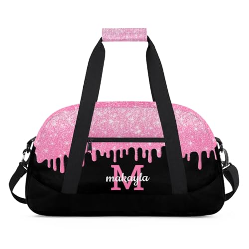 Custom Kids Sports Duffel Bag with Name Personalized Dance Cheer Duffel Bag for Girls Gym Bag Travel Weekender Overnight Bag