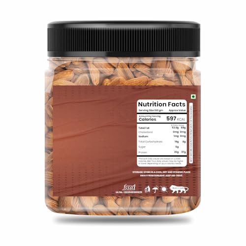 Image of NUTS BLOOM Natural Kashmiri Mamra Almonds 250 gm | High Oil Content, Vegan & Vitamin E | Thumb Badam /Totally Curved Mamra Almonds | Jumbo Size Mamra Badam Giri