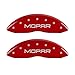 MGP Caliper Covers 32004SMOPRD Red Powder Coat Finish Front and Rear Caliper Cover, Set of 4 (Mopar Silver Characters, Engraved)