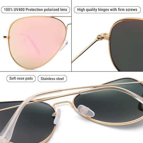 Image of Pro Acme Aviator Sunglasses for Men Women Classic Polarized UV400 Protection