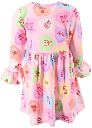 Image of Girls Long Sleeve Ruffled Dresses for Toddlers and Kids