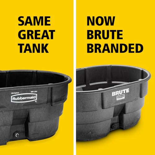 Image of Rubbermaid Commercial Products Stock Tank, 150-Gallons, Structural Foam, Heavy Duty Container, for Livestock /Animal /Cattle Feed & Water, Outdoor Homemade Pool /Hot Tub /Bathtub, & Pet Cleaning /Dog Wash