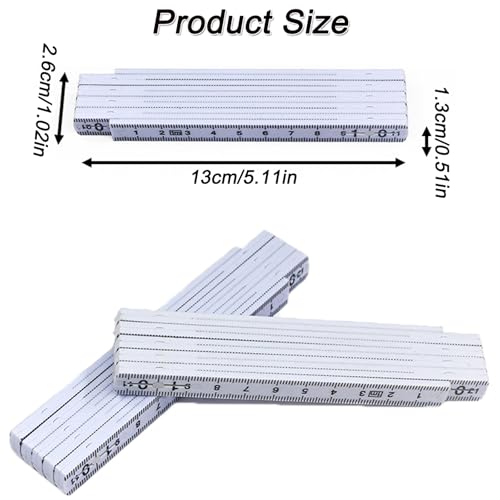 5 Stück Zollstöcke Zollstock Gliedermaßstab Zollstock Aus Kunststoff, Zollstock, Skalierbar Mini Zollstöcke 1 Meter Zollstock für Tischler, Maurer, Baustellen, Heimwerkerprojekte (Weiß)