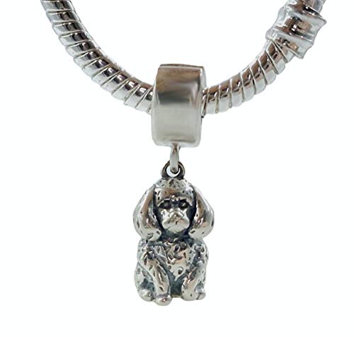 BOLENVI Poodle Miniature Toy Dog 925 Sterling Silver Dangle Pendant X Charm Bead For Pandora & Similar Charm Bracelets or Necklaces