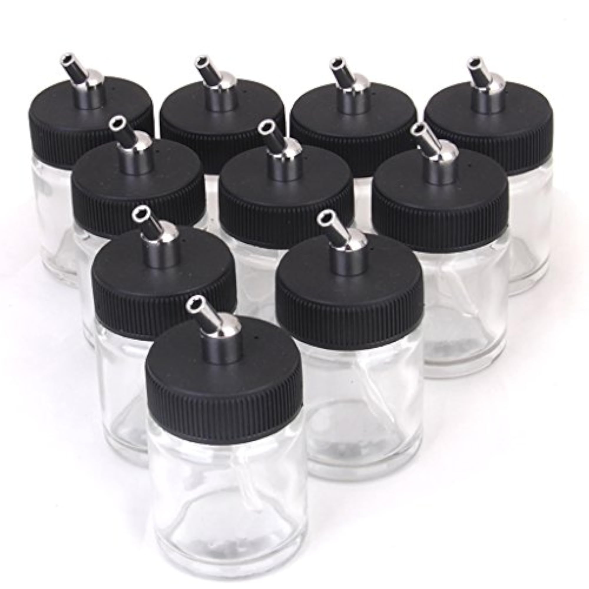 20Pcs Mixed Glass Airbrush Bottle Pigment Jars
