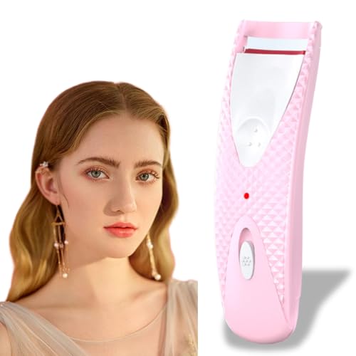 SHEBEEDO Electric Eyelash Curler Heated Eyelash Curler for Quick Heat Long-Lasting Lash Curler No Lashes Damage Heated Curler for Lashes Premium Eyelash Curler Heated Lifted Lashes 24 Hours (Pink)