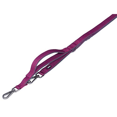 Nobby Führleine mit Kurzführer "Classic Preno Royal" grau B: 20mm; L: 58-69cm + 54cm