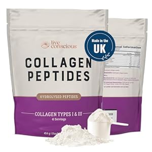 Collagen Peptides Powder – Grass-Fed Hydrolysed Collagen Powder Supplement – Type I and III Unflavoured for Women and Men – 41 Servings – 454g