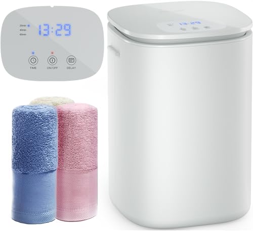 Image of Towel Warmer Bucket, 26L Large Hot Towel Warmer with LED Display, Heat Timer 20/40/60 Min Adjustable, Up to 24 Hour Delay Timer, Fits Up to Two Oversized Towels - PJ, Bathrobe, Towel, Pure Gray, A17