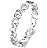 Algopix Similar Product 8 - BORUO 925 Sterling Silver Ring Celtic