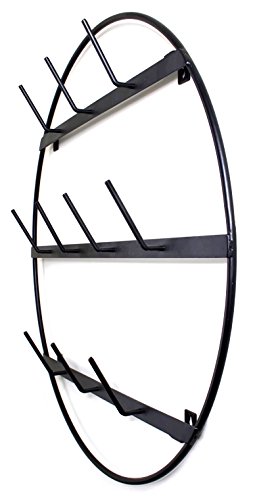 Round Coffee Mug Rack (Black, 24" X 24" X 3") - Metal Kitchen Rack With 3 Rows - Storage Hooks For 10 Cups - Large Wall-Mounted Cup & Plate Holder - Circle Display Organizer - Home Décor - Mug Holder #TOP7