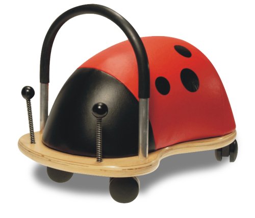 WheelybugToddler Wooden Ride-On, Multi-Directional Castor Wheels, Safety Certified Developmental Toy for Outdoor/Indoor Fun, Large (2.5-5 Years), Ladybird