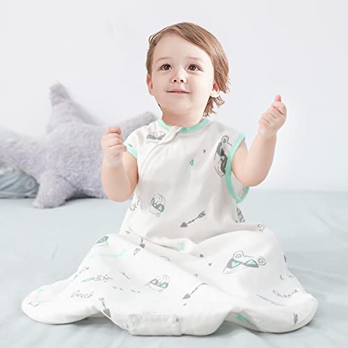 Funupup Baby Sleep Sack 0-6 Months 0.5Tog Baby Wearable Blanket Toddler Sleep Bag Soft Cotton Toddler Sleeping Sack With 2-Way Zipper For Baby Boys Girls (Green) #TOP1
