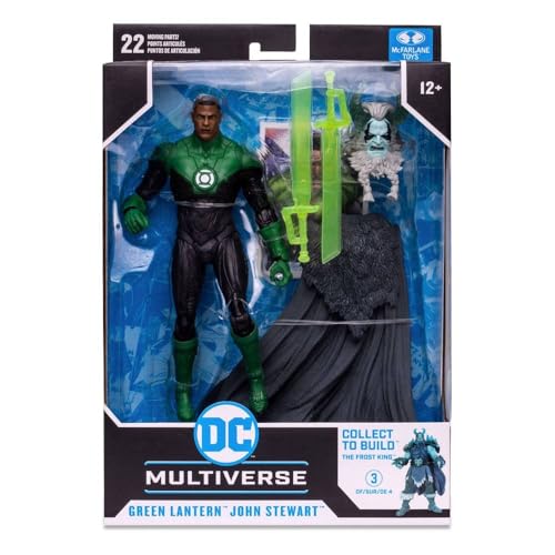 Image of McFarlane Toys DC Multiverse Green Lantern John Stewart Endless Winter 7 inch Action Figure with Build-A Frost King Piece and Accessories
