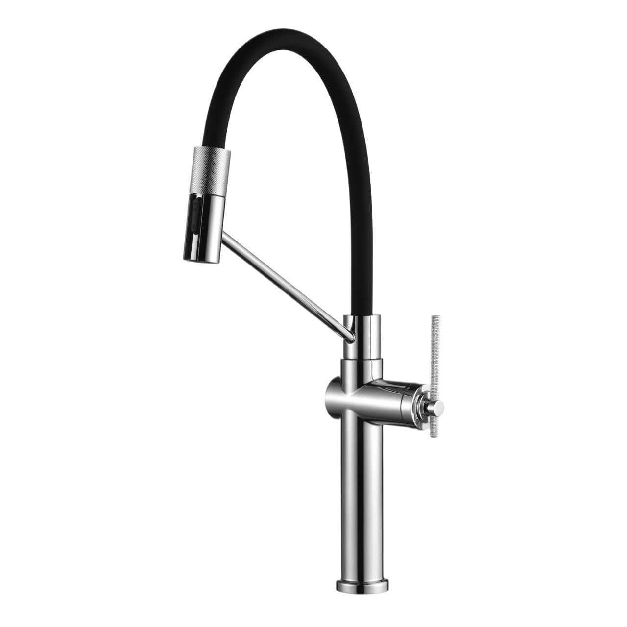 QHQQXN Rubinetto da Cucina Moderno Estraibile in Ottone, Acqua Calda e Fredda, Pistola a spruzzo a 2 funzioni, Finitura Grigia, connessione G3/8, Perfetto per lavelli Moderni e Uso efficiente