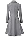 CURLBIUTY Women Swing Double Breasted Coats Long Trench Coat Jacket Grey L