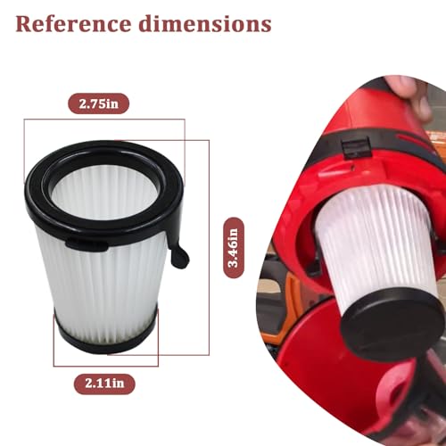 Follde Replacement Milwaukee 49-90-1950 Vacuum HEPA Filter Fits Milwaukee M12 0850-20 Cordless Dry Vacuum (49-90-1950 Vacuum Filter * 4 Pcs)