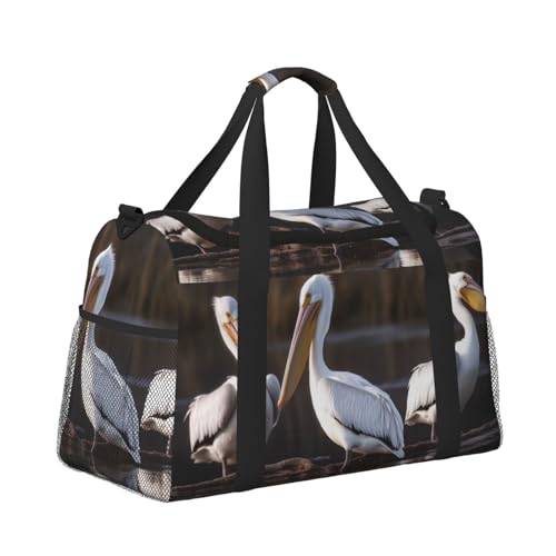 Three Pelicans Travel Duffel Bag Lightweight Waterproof Carry On Tote Bag Foldable Weekender Overnight Bags Sport Gym Bag For Women Men3