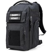 Tactical Baby Gear Everyday Tactical Diaper Bag Backpack for Dads Includes Changing Mat, Stroller Straps, Built-In Wipes & Cooler Pouch Black Everyday