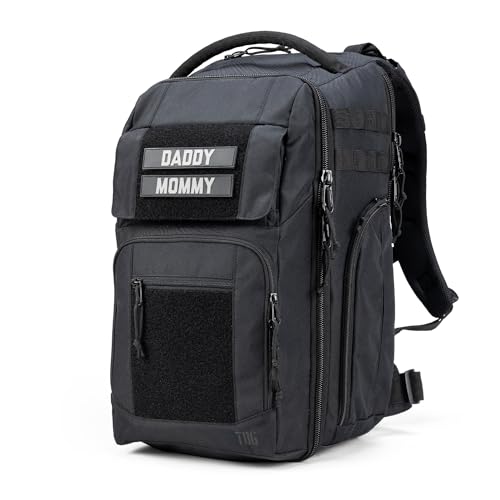 Tactical Baby Gear Everyday Diaper Bag Backpack for Men w/Changing Mat (Black Everyday)