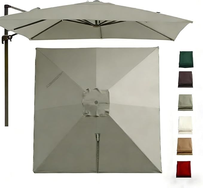 Housse de parasol de rechange 2,5x2,5 m toile carrée imperméable vert