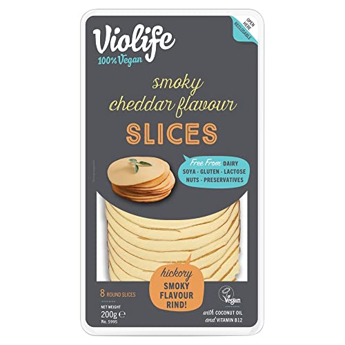 Violife Smoky Cheddar Flavour Slices 8 Round Slices 200g