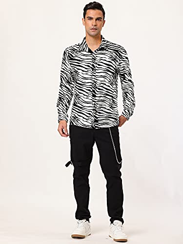 Lars Amadeus Men's Vintage Leopard Animal Print Button Down Long Sleeve Casual Shirt3