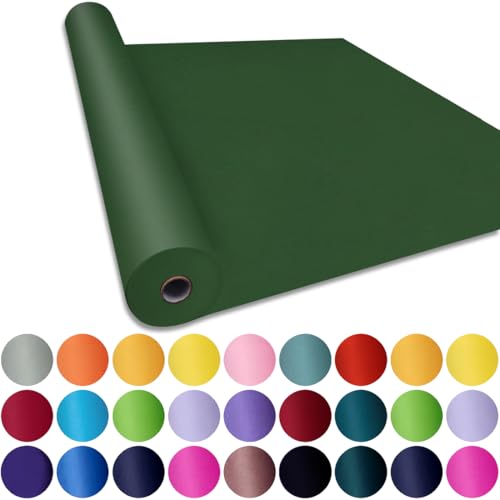 Image of SMART&CASUAL 48 inch x 2,520 inch (210') Dark Green Kraft Craft Paper Roll for Gift Wrapping Bulletin Board Bouquet Flower Art Packing Parcel Table Covering 80GSM 55LB (Dark Green, 48 inch x 210')