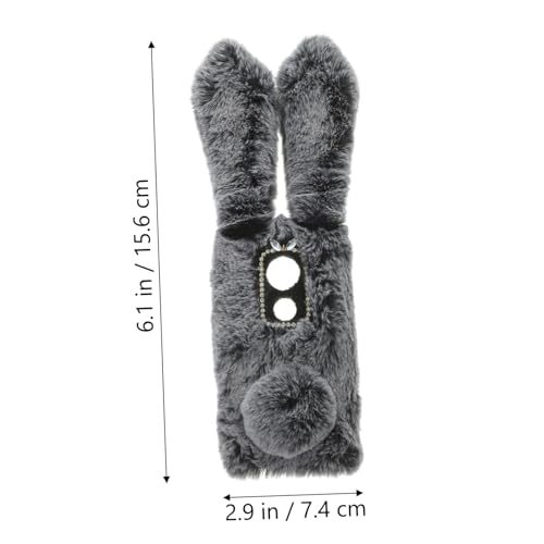 Coque lapin peluche UKCOCO anti-rayures au design créatif pour smartphone