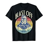 nasa space shuttle blast off 30th birthday retro ritratto maglietta