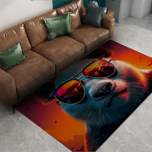 Tapis panda 120x200cm antidérapant et facile à nettoyer