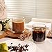 CNGLASS 15oz Double Walled Glass Coffee Mugs,Large Insulated Glass Mugs with Handle,Clear Coffee Cups for Espresso,Latte,Cappuccino,Tea,Set of 2