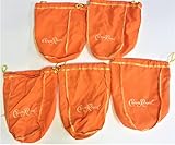 Peach Drawstring Bag''''Compatible/Replacement for'''' Crown Royal Peach Limited Edition Drawstring Bag 750ml New Orange, Gold Trim 5 Pack