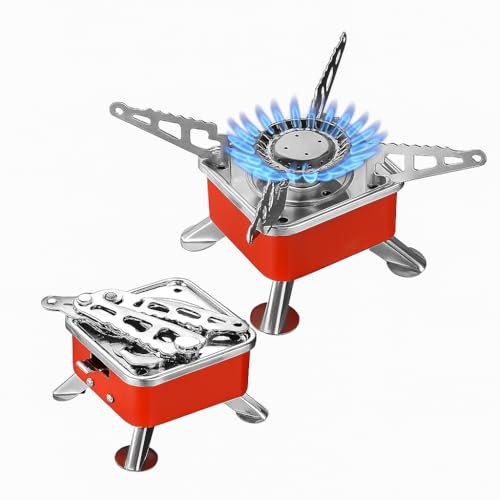 Image of Signamio Camping Gas Stove - Mini Gas Stove, Portable Gas Stove for Outdoor Adventures - Compact, Lightweight Design for Easy Transport and Quick Setup While Travelling