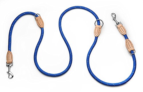 Yommy Sangle pour Chien Ajustable 3 Niveaux 1.2 x 120 cm Nylon Réfléchissant Sangle entraînement Violet ym-0538