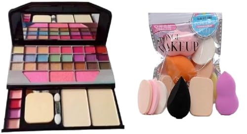 TYA Fashion 6155 Multicolour Makeup Kit with 6in1 Makeup Sponges – (Pack of 7)