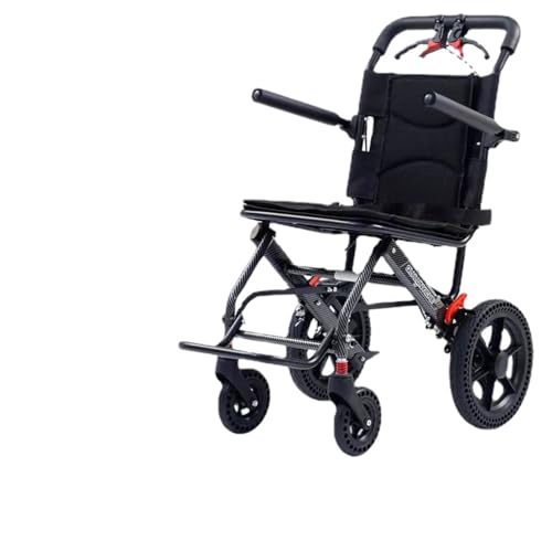 アルミ合金 車椅子スクーター高齢者歩行器折りたたみ式ポータブルハンドトロリーシート (水転写印刷 12インチハニカムホイール【ブラックネット】)