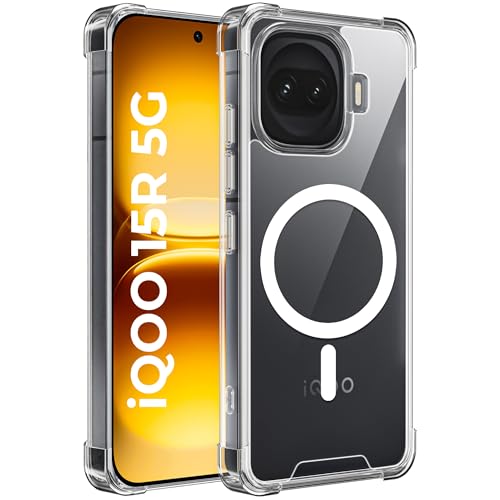 Image of A rtistque Clear Back Cover Case for iQOO 15R 5G | Compatible with Mag-Safe | Premium Cover | Shockproof TPU Bumper | Slim Protective Design | iQOO 15R 5G Back Cover - Transparent