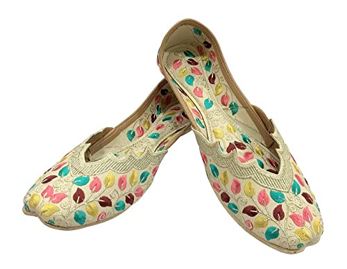 Women Indian Punjabi Jutti Traditional Mojari Fulkari Wedding Shoes Ethnic Flat Handmade Juti2