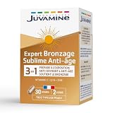JUVAMINE Expert Bronzage Sublime, Antioxydant et Anti-âge, Prépare à l'Exposition au Soleil, Soutient le Bronzage, Programme 1 mois, 60 gélules d'origine végétale, Fabriqué en France