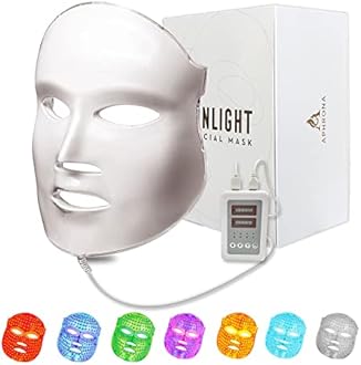 Aphrona FDA cleared LED Facial Skin Care Mask MOONLIGHT PRO 7 Color Treatment Photon Mask (White)