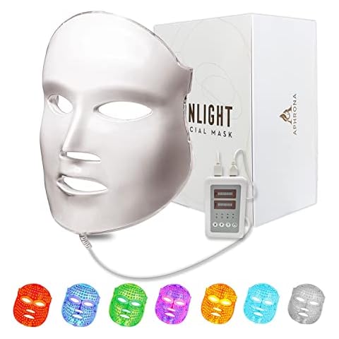 Aphrona FDA cleared LED Facial Skin Care Mask MOONLIGHT PRO 7 Color Treatment Photon Mask (White) Cover